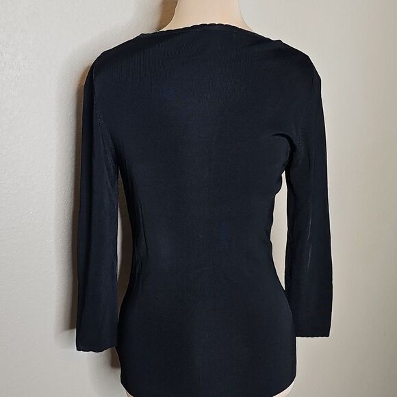 Vintage Beaded Under The Sea Sweaterworks Black Knit Scoop Neck Sweater Small - Picture 3 of 6